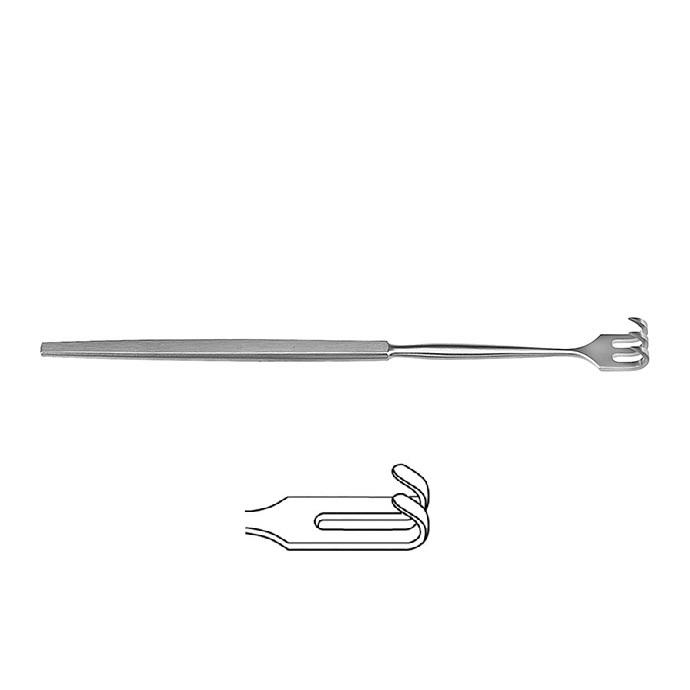 Гачок; 2 зубчики; тупий; вузький згин; 16,5см. Tontarra Medizintechnik GmbH